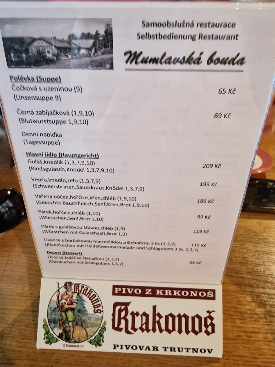 Menu Mumlavska Bouda-1